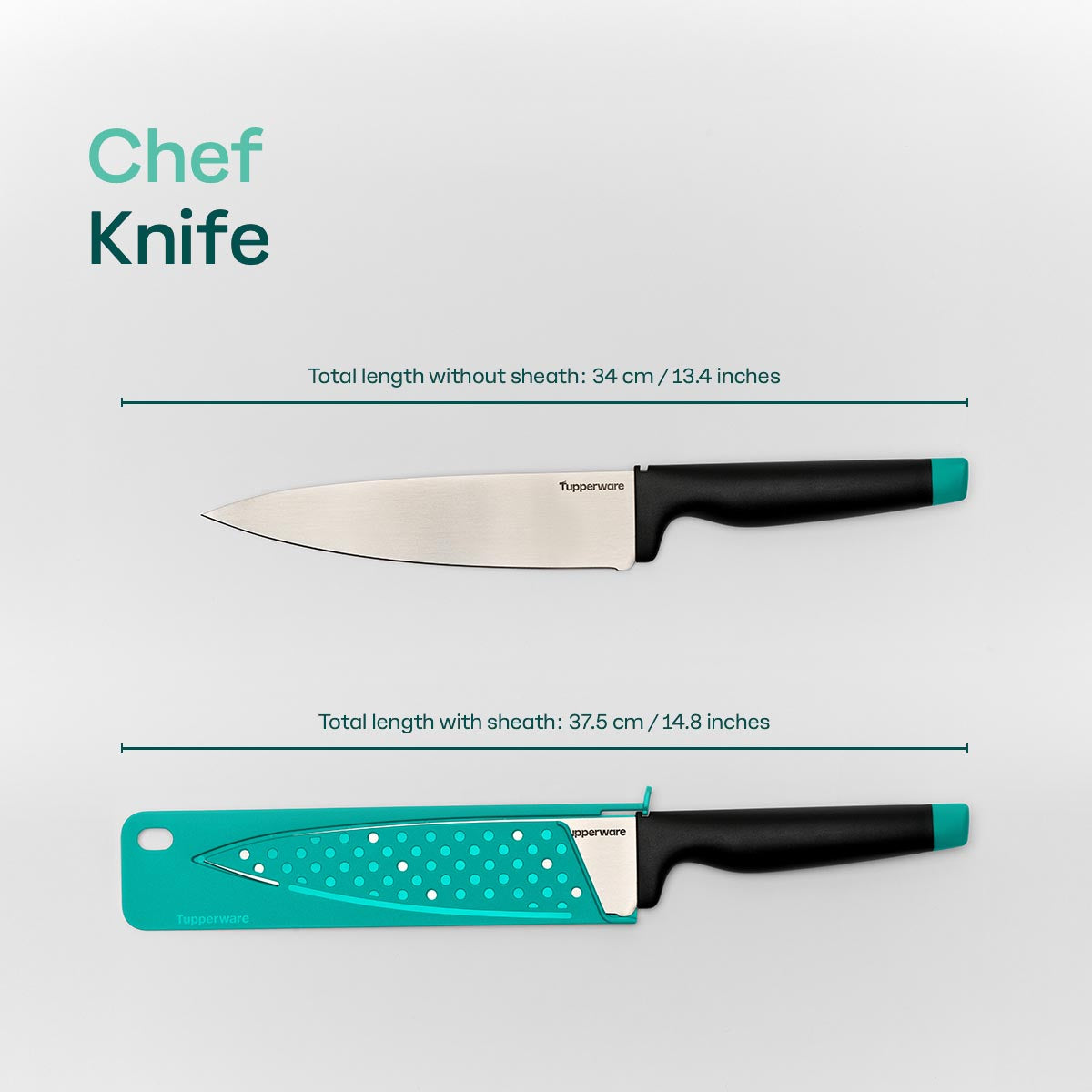 Tupperware® Amazing Series Chef Knife & Locking Sheath | 7.5 in / 19 cm