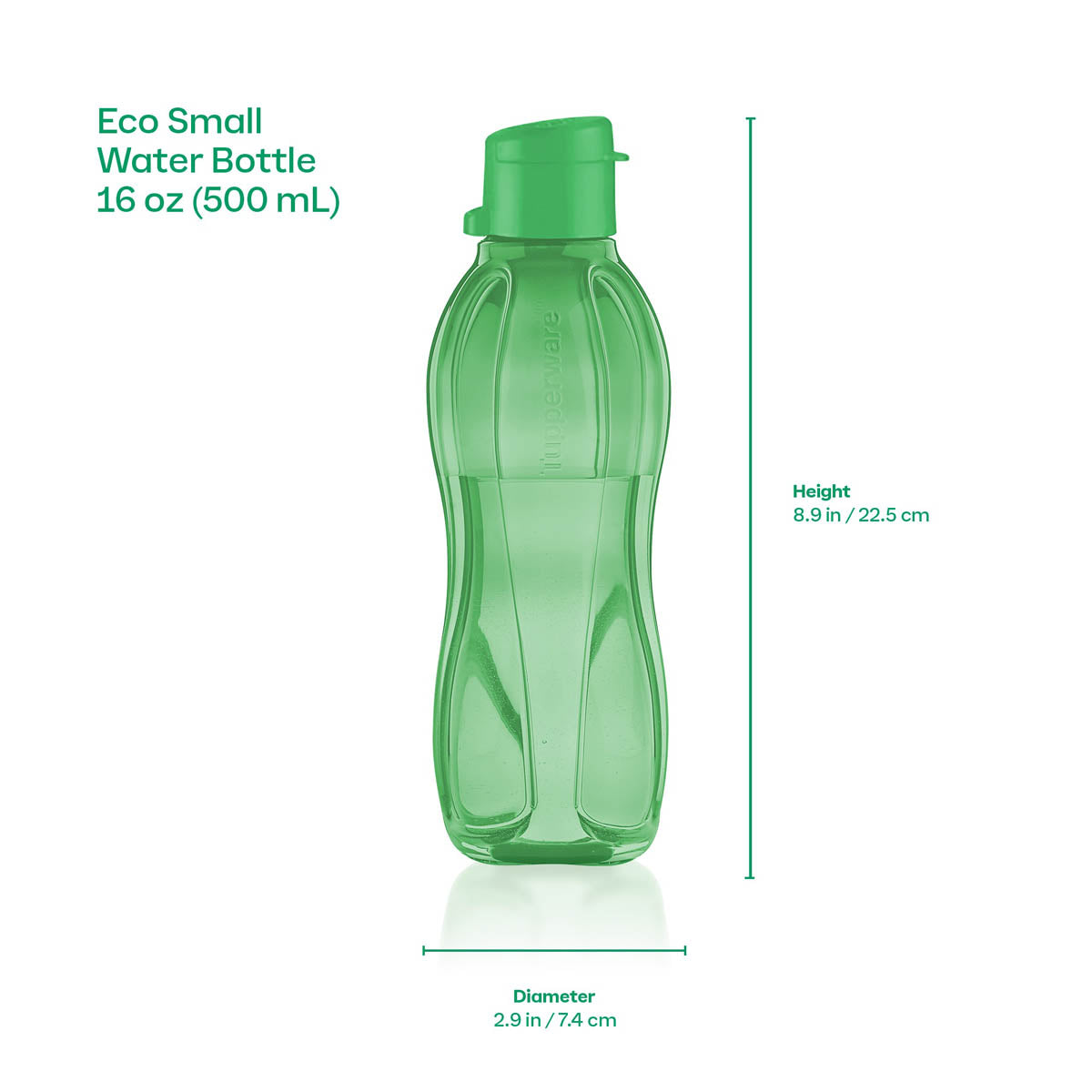 Tupperware Eco Reusable Water Bottles | Set of 5 | 16 oz / 500 mL Leakproof