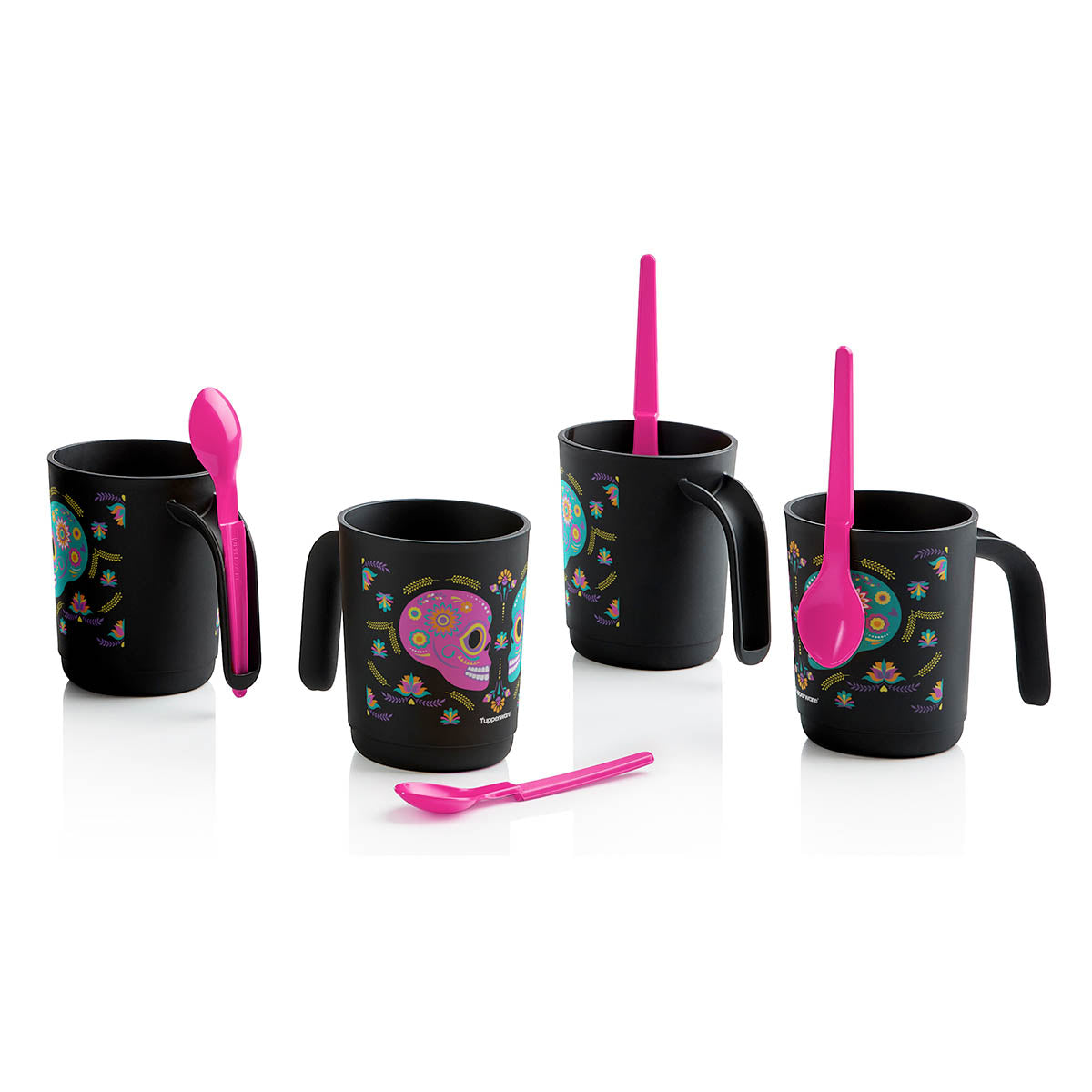 Tupperware® Dia De Los Muertos Mug Set with Hang-On Spoons | Set of 4